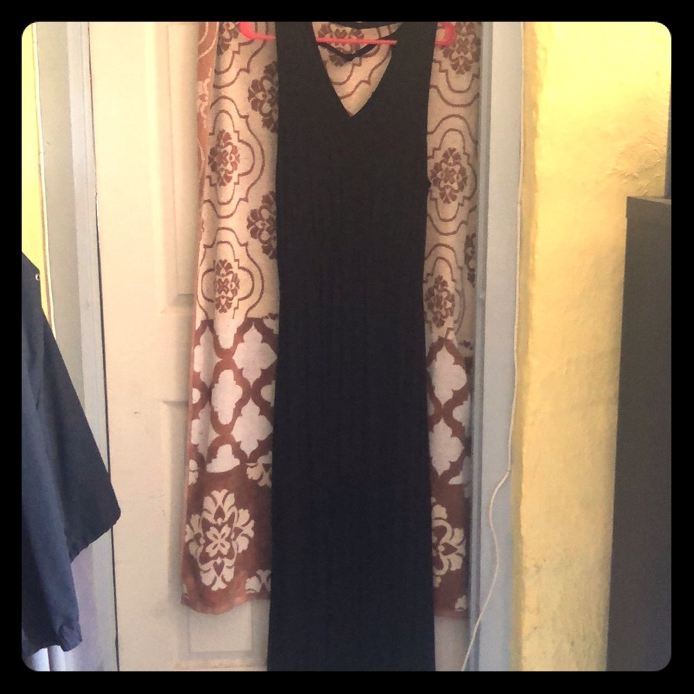 Black high/low maxi dress (never worn)